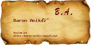 Baron Anikó névjegykártya