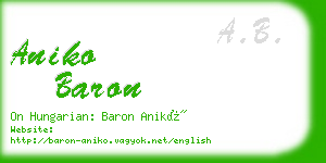 aniko baron business card